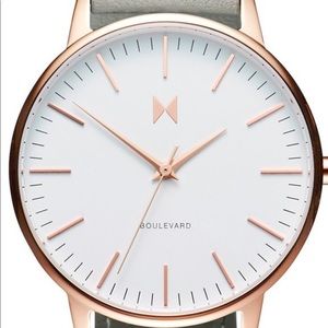 MVMT Rose Gold/Grey Leather Watch NIB